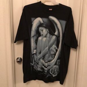 T-shirt,black; crying angel design, 2XL by OG Abel